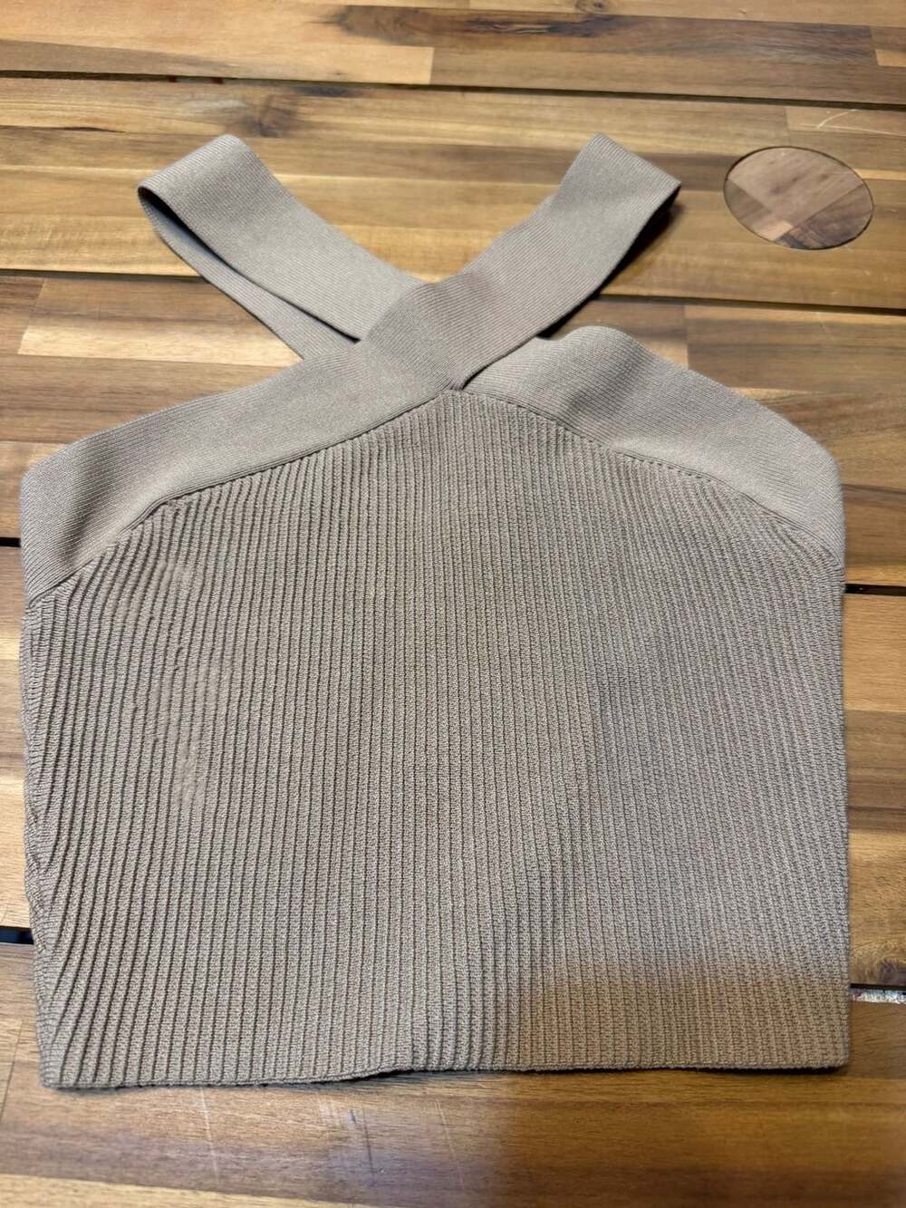 Babaton Ribbed Halter Crop Top Size XS